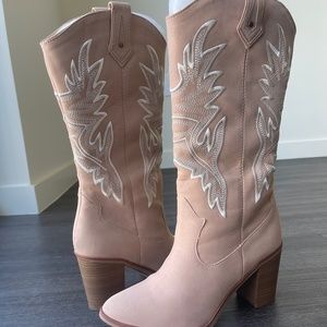 Light pink western boots